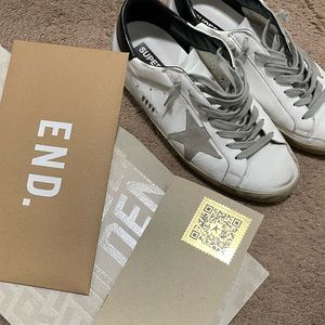 Mens Golden Goose Superstar Leather Sneaker White & Black UK 9 US 10